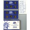 Image 2 : U.S. 2001S Proof Quarters. Includes New York, North Carolina, Rhode Island, Vermont, and Kentucky. 1