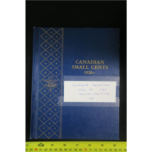 Complete Collection of Canadian Small Cents 1920 to 1969. Includes Key Dates 1922 – 1926. Coins grad