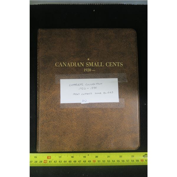 Complete Collection of Canadian Small Cents 1920 to 1994. Includes Key Dates 1922 – 1926. Most have 