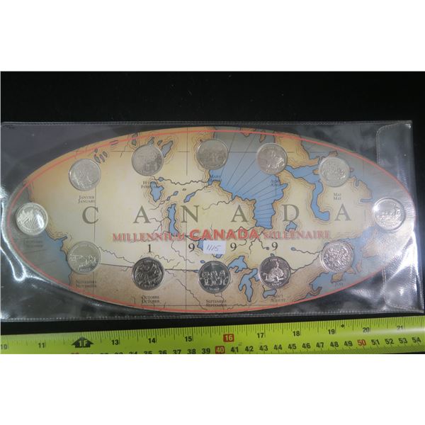 1999 Canada Millennium set of 12 coins. Includes 12 25 cents for each of the 12 months of the year. 