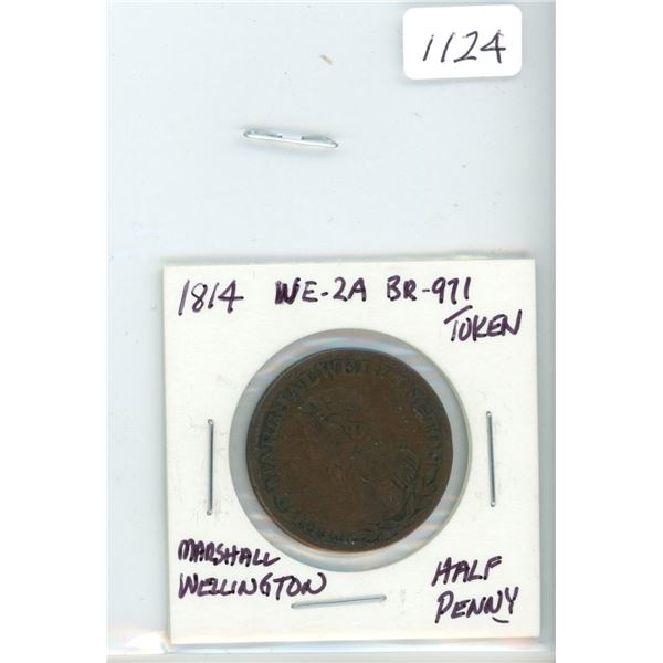 1814 WE-2A BR-971 Marsdhall Wellington 1/2 penny