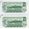 Image 2 : Lot of 2 1973 * replacement $1 bills in sequence
