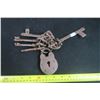 Image 1 : Large Iron Lock + Skeleton Key Set