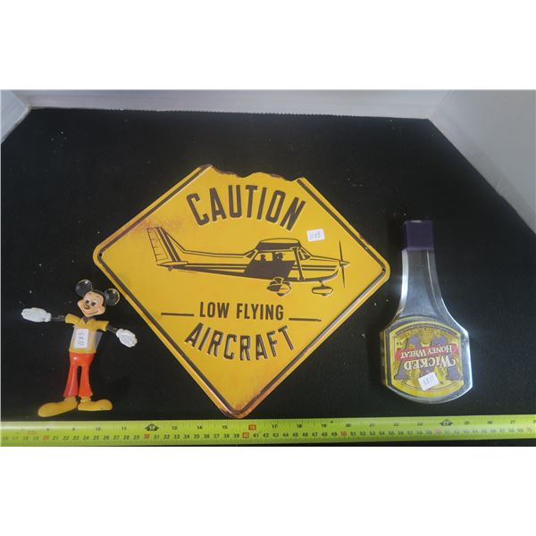 Old Mickey Mouse + Wicked Beer Tap + Low Flying Aircraft Sign