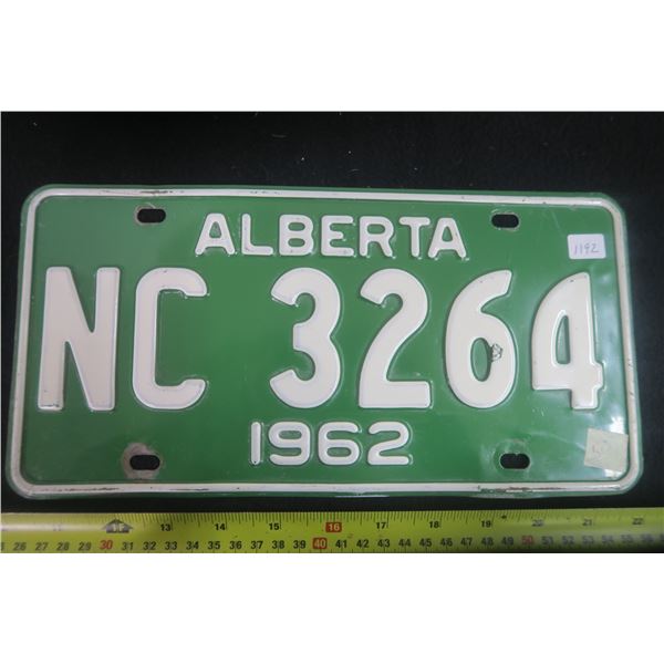 1962 Alberta Plate