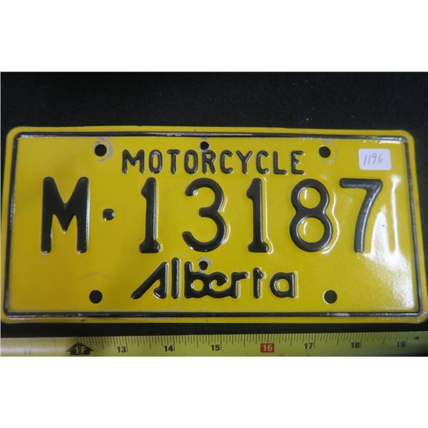 Alberta Motorcycle Plate 1970s