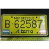 Image 1 : Alberta Motorcycle Plate 1970s