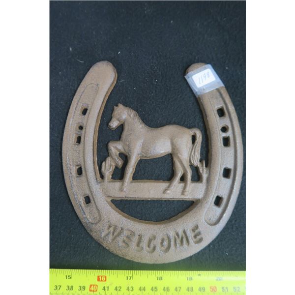 Iron Horseshoe Welcome Sign