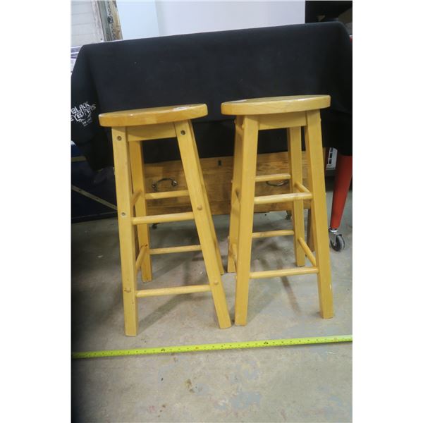 2 Wooden Barstools