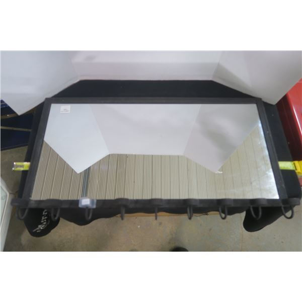 Very Nice Iron Mirror With Candle Holders