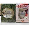 Image 2 : 3 NEW HOLLAND ORNAMENTS -2 CHRISTMAS GLASS TREE BULBS, 1 SNOW GLOBE