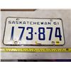 Image 1 : 1961 SASK LICENSE PLATE
