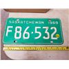 Image 1 : 1969 SASK LICENSE PLATE