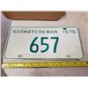 Image 1 : 1970 SASK LICENSE PLATE 657