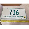 Image 1 : 1974 SASK LICENSE PLATE 736