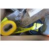 Image 3 : Box of Misc, Items Including Stainless Bowl, Flashlight, And Caution Tape