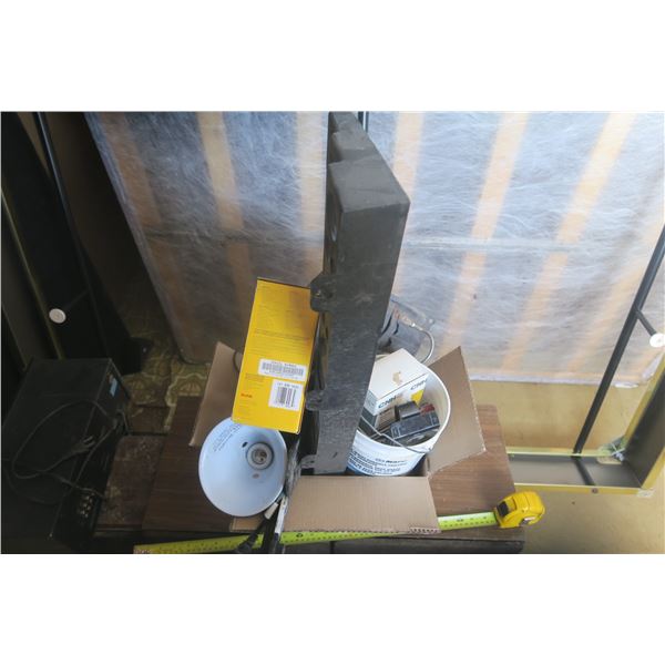 Box of Misc. Including Digital Picture Frame, Tool Belt, Hardware & More