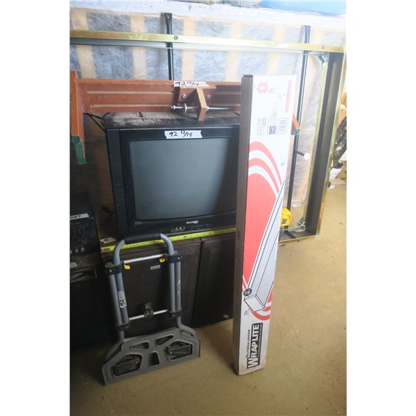 Tube TV, T8 Light Ballast, Collapsable Dolly And Miter Box