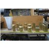 Image 1 : Box of Gold Painted Vases & 1 Glass Vase