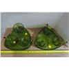 Image 2 : Green Glass Cups and Serving Tray
