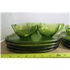 Image 3 : Green Glass Cups and Serving Tray