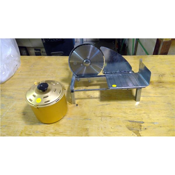 Meat slicer, pot