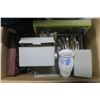 Image 2 : Box of Misc. Housewares, Shot Glasses, Cutlery