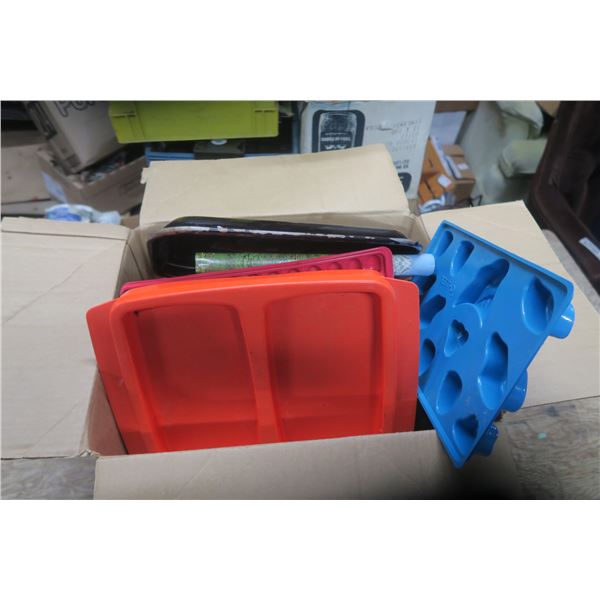 Box of Misc. Items Including Picture Frames & Cassettes