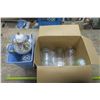 Image 1 : Box of Misc. Items, Including Tea Pot, Vases, Glasses and Garbage Can