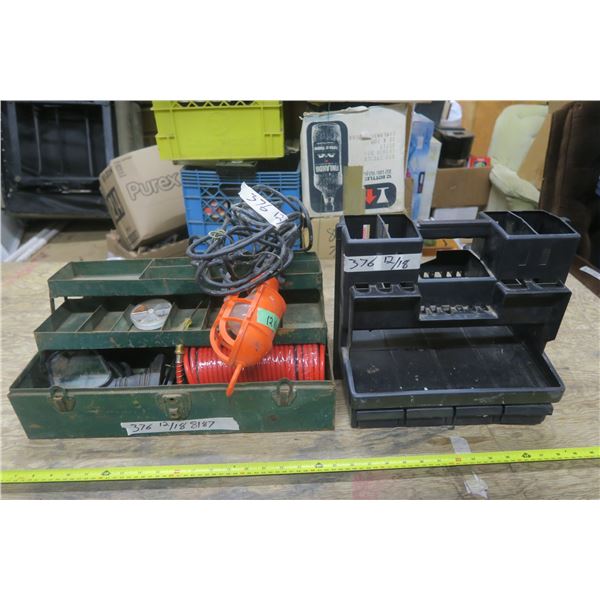 Small Toolbox, and Tool Caddy With Misc. Contents