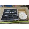 Image 1 : BBQ Utensil Set & Stack of Plates