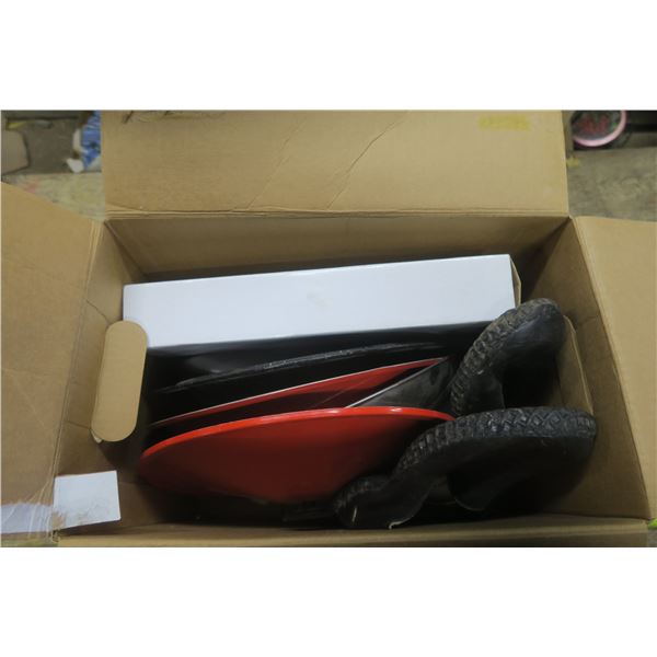 Box of Misc. Items, Mostly Pot Lids