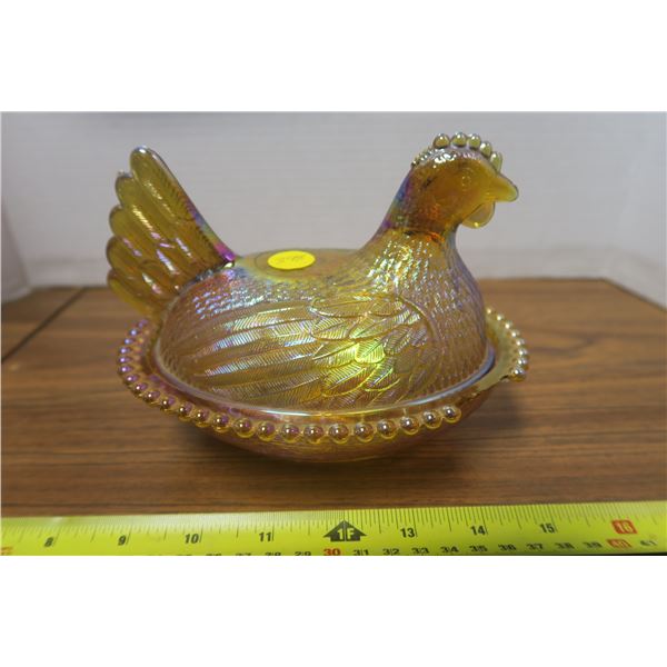 Hen on a Nest, Chipped Rim