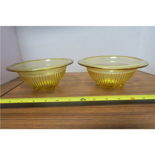 2 Glass Bowls, Yellowish