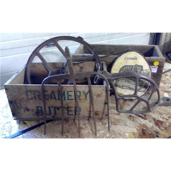 Creamery Butter Box, Wooden Box w/ Various Iron Parts