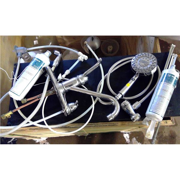 Plumbing - Faucet, Shower Wand, 2x MOEN Filters