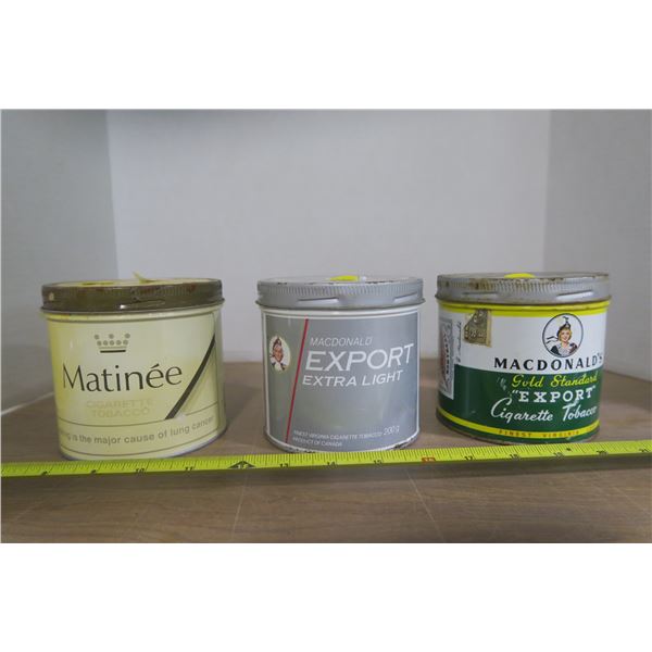 3 Tobacco Tins