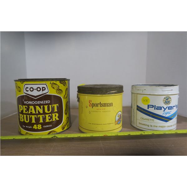 2 Tobacco 1 Peanut Butter Tin