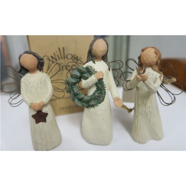 3 Willow Tree Angel Christmas Ornaments