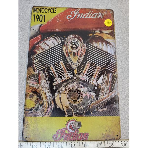 8" X 11" tin sign Indian motorcycle