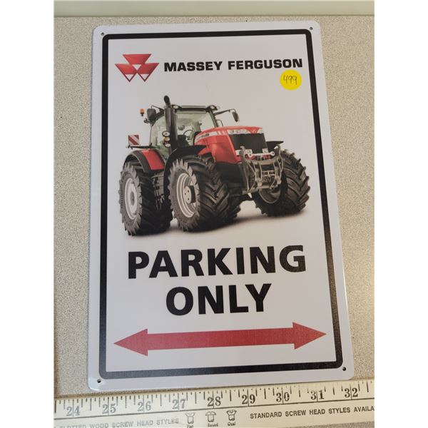 8" X 11" tin sign Massey Ferguson parking