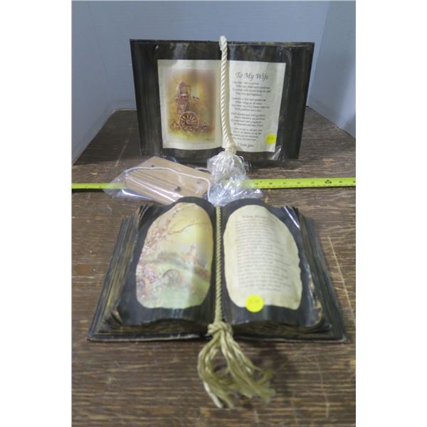 2 Ornamental Books W/ Stands