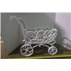 Image 4 : Decorative Wrought Baby Carriage, Decorative Flowers and Small Shelf