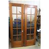 Image 1 : Cherry Finish Glass Doors W/ Glass Knob 23 3/4 X 79  & 24 3/4 X 79