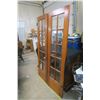 Image 2 : Cherry Finish Glass Doors W/ Glass Knob 23 3/4 X 79  & 24 3/4 X 79