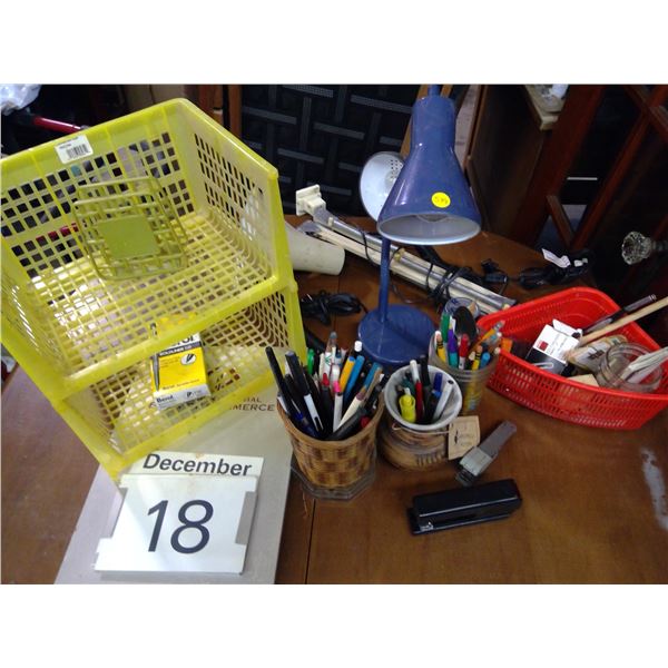 Misc. Office Supplies w/ desk lamps (see pic)