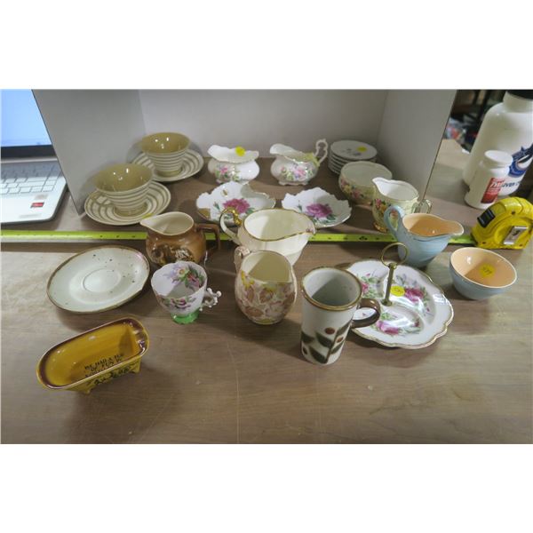 Collection of Teacups, Cream and Sugar, and Other Misc. Pieces