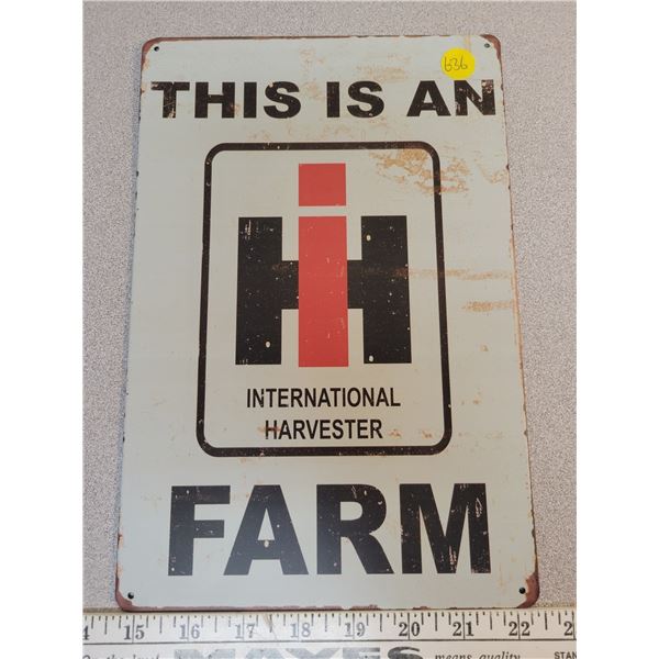 8" X 11" tin sign IH farm