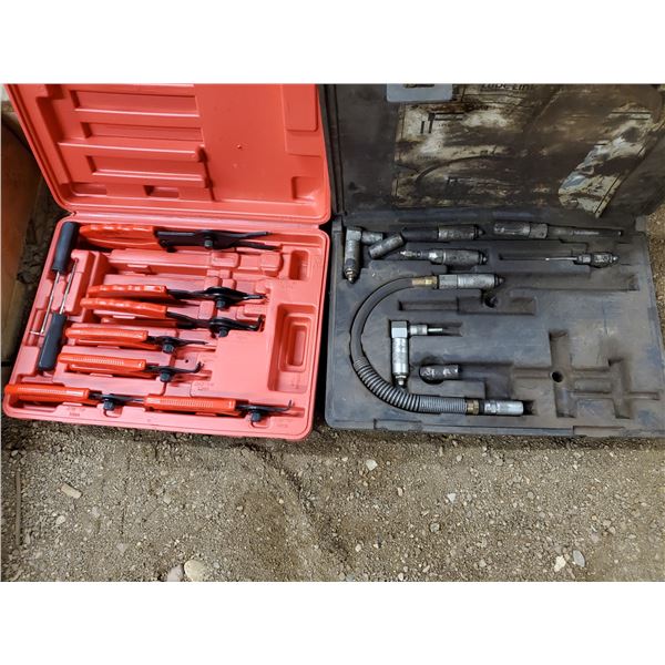 TWO TOOL CASES -ONE W/ RETAINING RING PLIERS