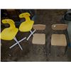 Image 1 : 4 CHAIRS - 2 KINDERGARTEN SCHOOL + 2 YELLOW ONES (ONE BENT)
